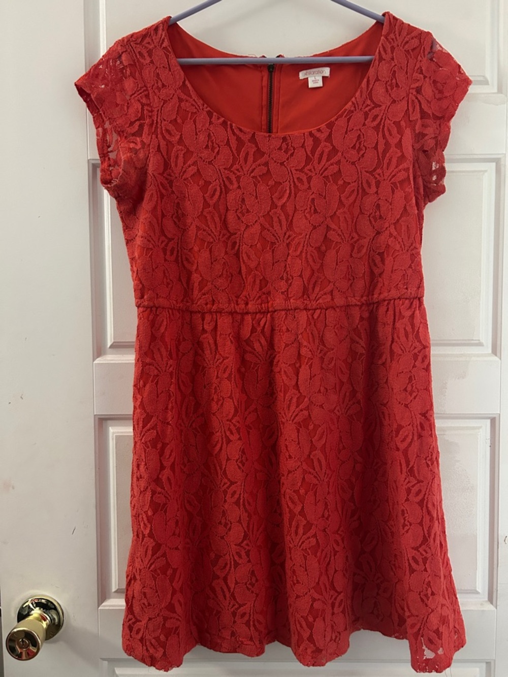 Faded Glory Red Lace Cap Sleeve Party Dress